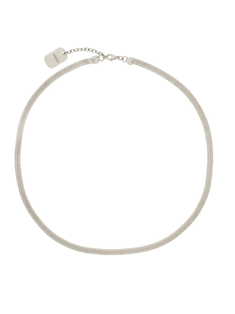 Saint Laurent Brass Chain Necklace — Silver Necklaces