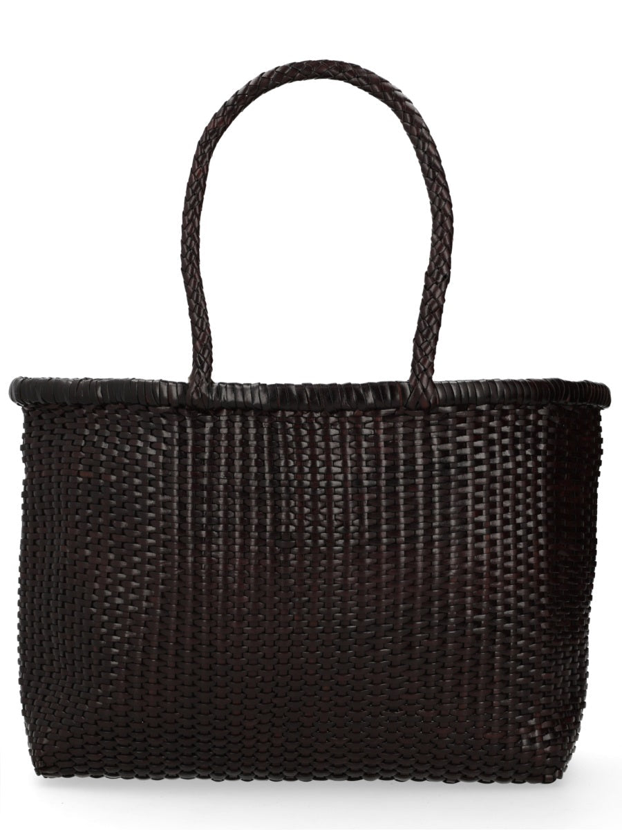 Dragon Diffusion B Weave Shoulder Bag — Brown Leather