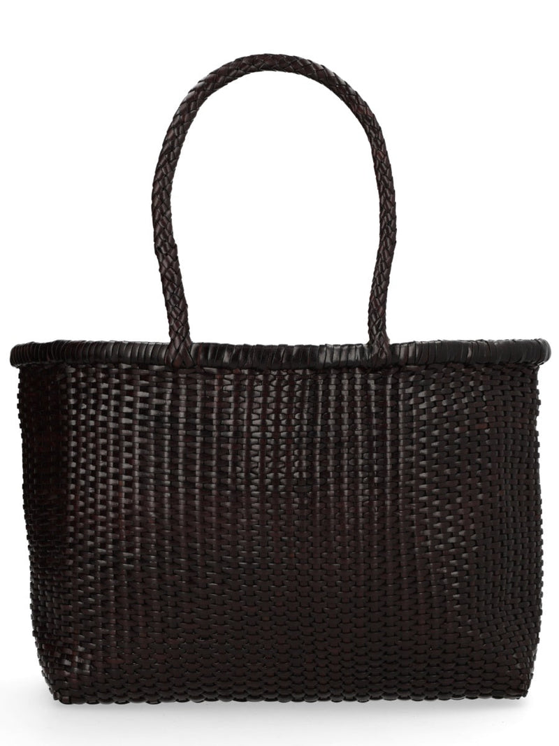 Dragon Diffusion B Weave Shoulder Bag — Brown Leather