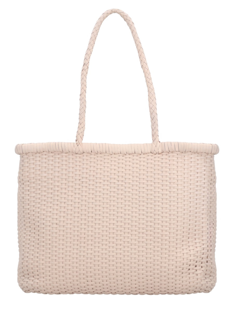 Dragon Diffusion B Weave Shoulder Bag — Beige Leather