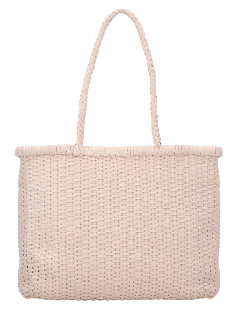 Dragon Diffusion B Weave Shoulder Bag — Beige Leather