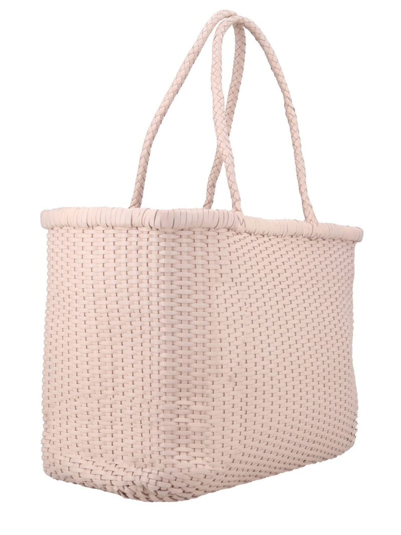 Dragon Diffusion B Weave Shoulder Bag — Beige Leather
