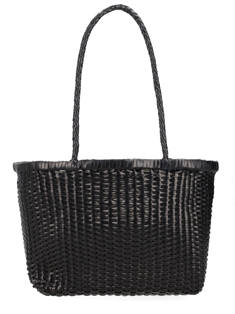 Dragon Diffusion B Weave Shoulder Bag — Black Leather