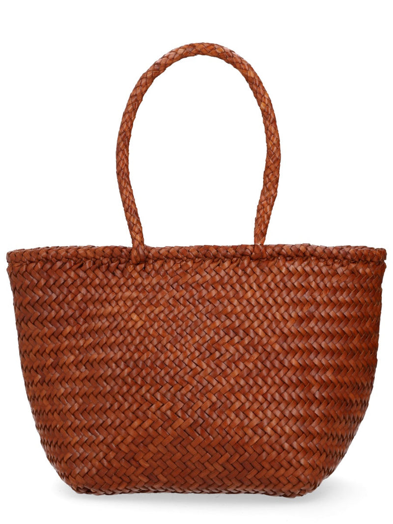 Dragon Diffusion Grace Basket Shoulder Bag — Brown Leather