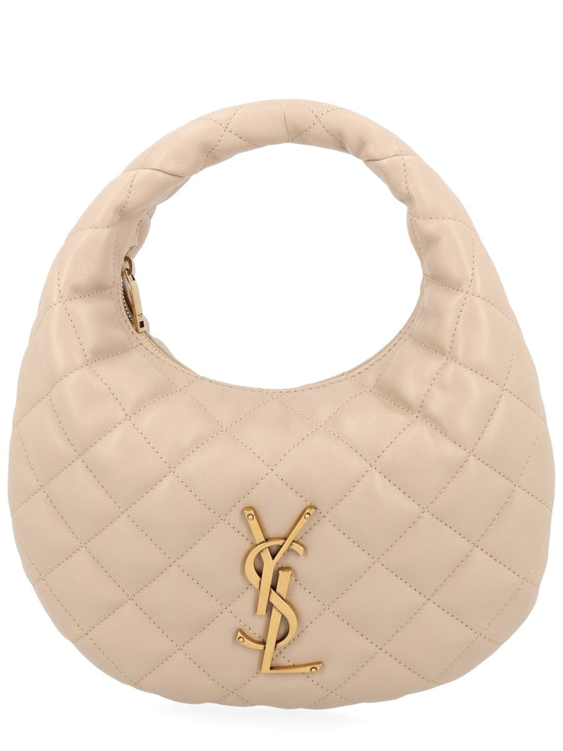 Saint Laurent Icarino Shoulder Bag — Beige Lamb Leather