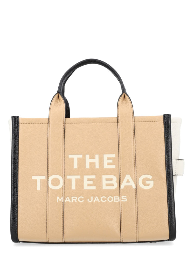 Marc Jacobs Structured Leather Tote Bag — Beige Cow