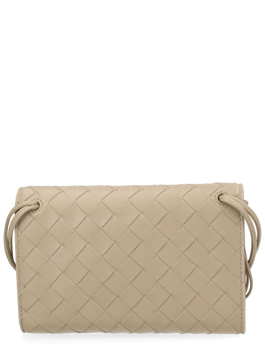 Bottega Veneta Andiamo Clutch — Beige Lamb Leather