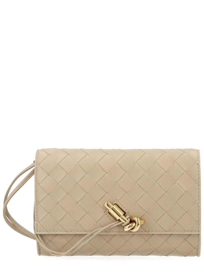 Bottega Veneta Andiamo Clutch — Beige Lamb Leather