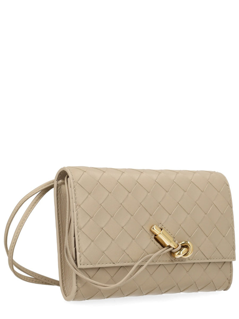 Bottega Veneta Andiamo Clutch — Beige Lamb Leather