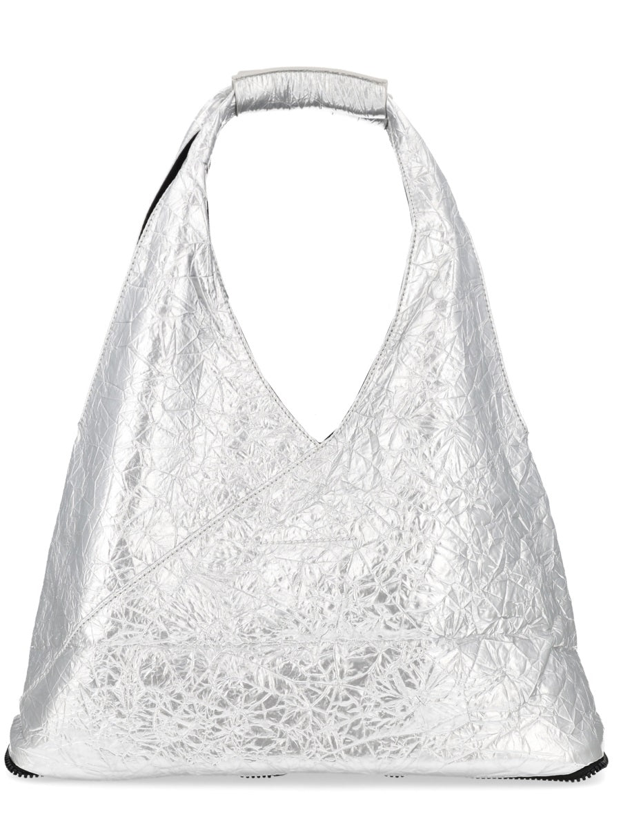 Mm6 Maison Margiela Japanese Foldable Handbag — Silver Polyurethane Hand Bags