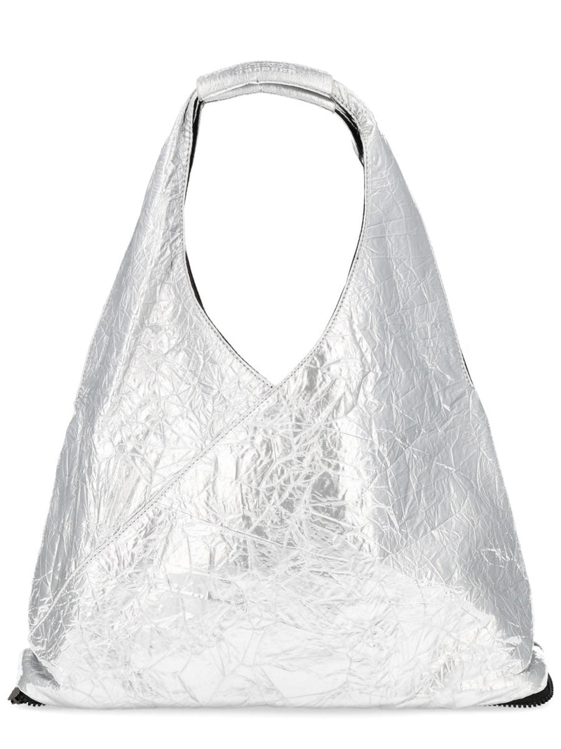 Mm6 Maison Margiela Japanese Foldable Handbag — Silver Polyurethane Hand Bags