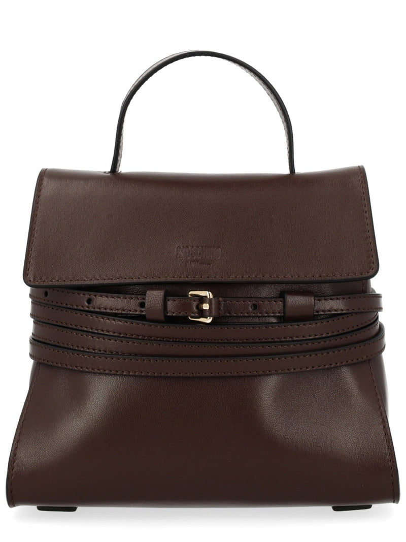 Moschino Top Handle Bag — Brown Calf Leather