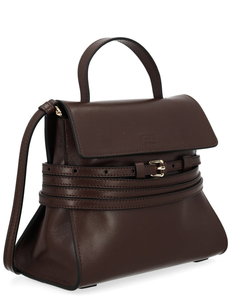 Moschino Top Handle Bag — Brown Calf Leather