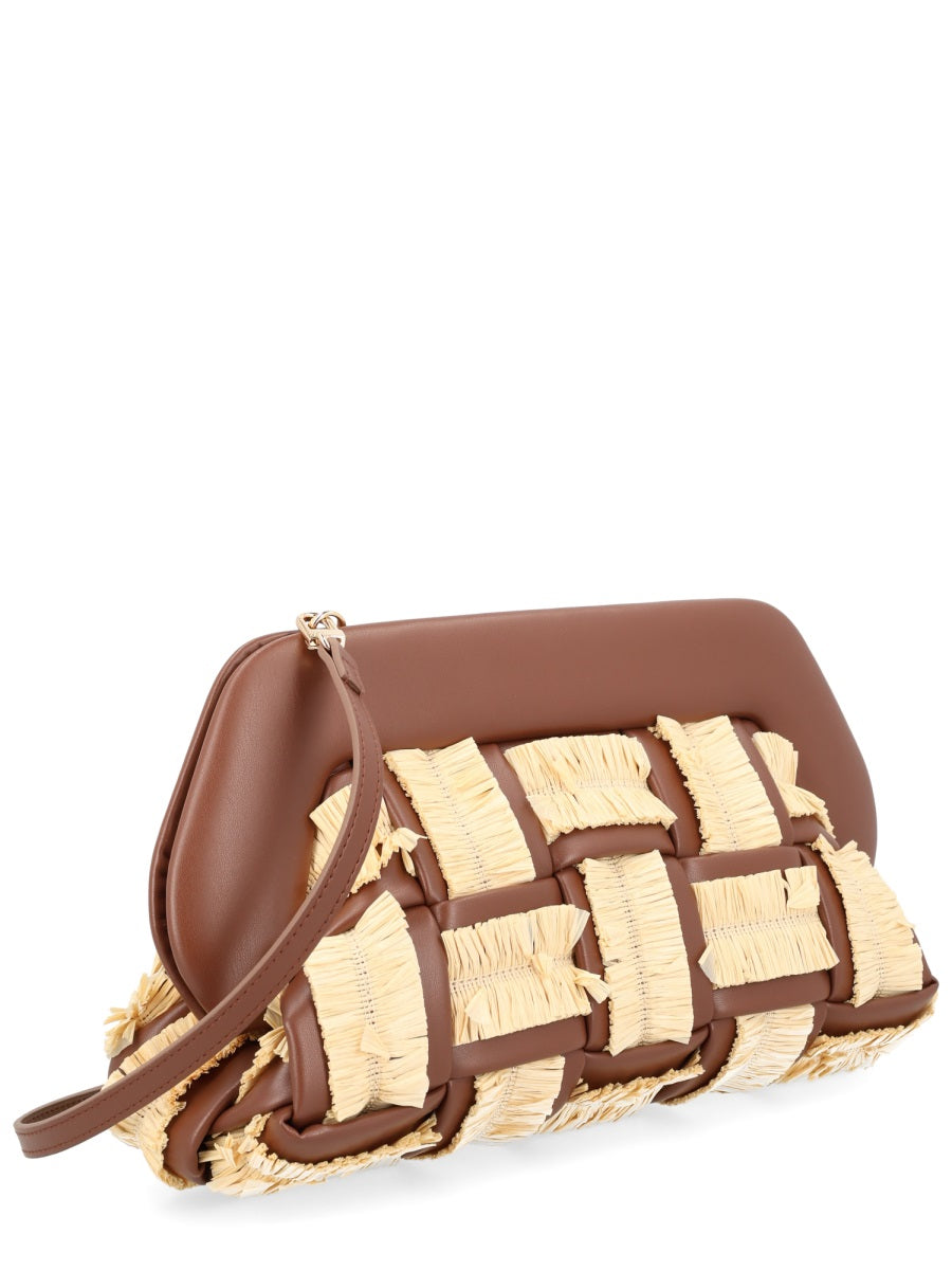 Themoirè Hand-Woven Raffia Handbag — Beige Cotton Hand Bags