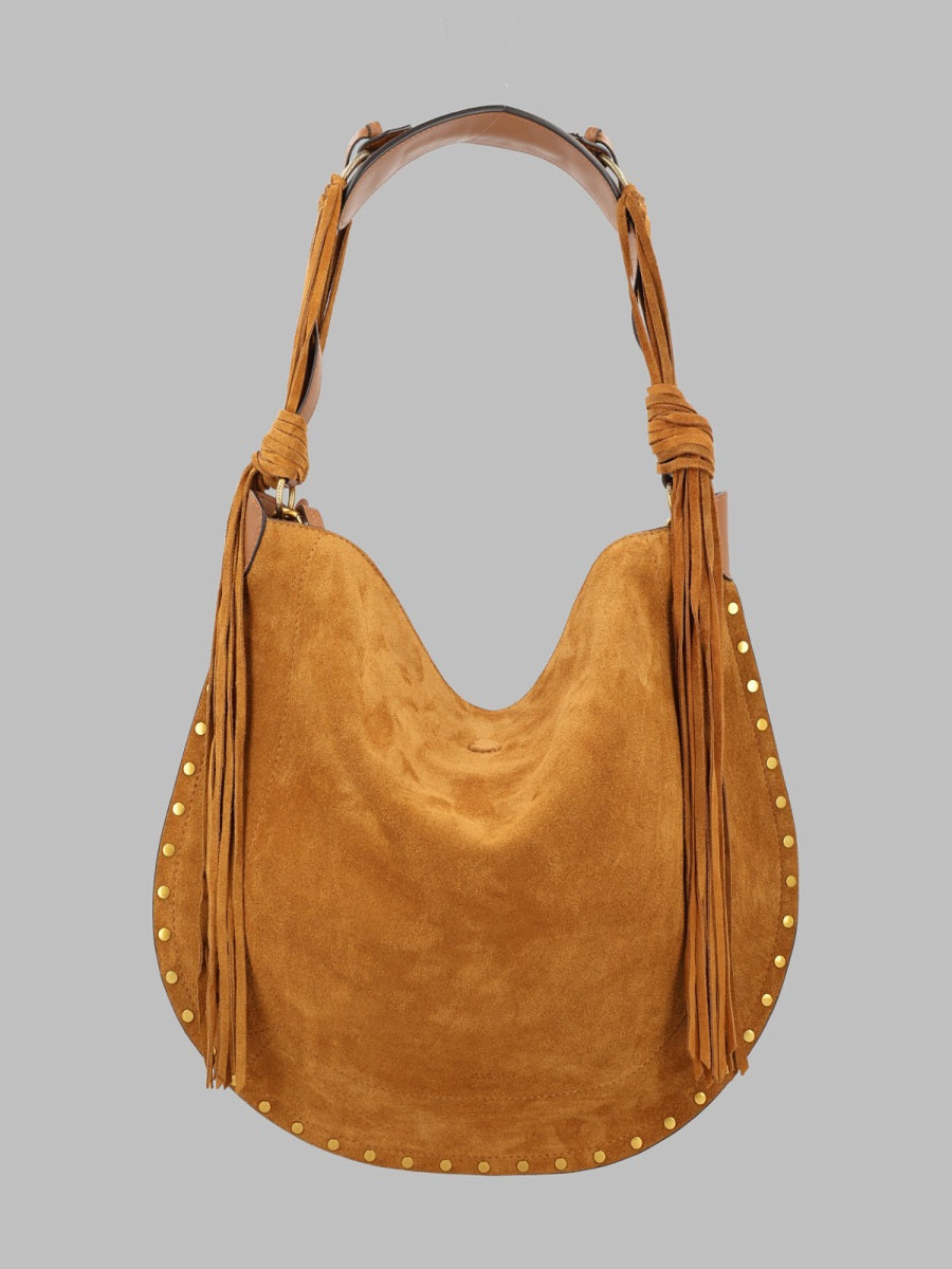 Isabel Marant Oskan Hobo Bag — Brown Calf Velvet Leather