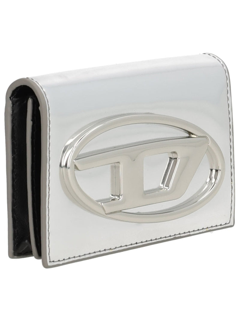 Diesel Metallic Cow Leather Card Case — Silver Cases
