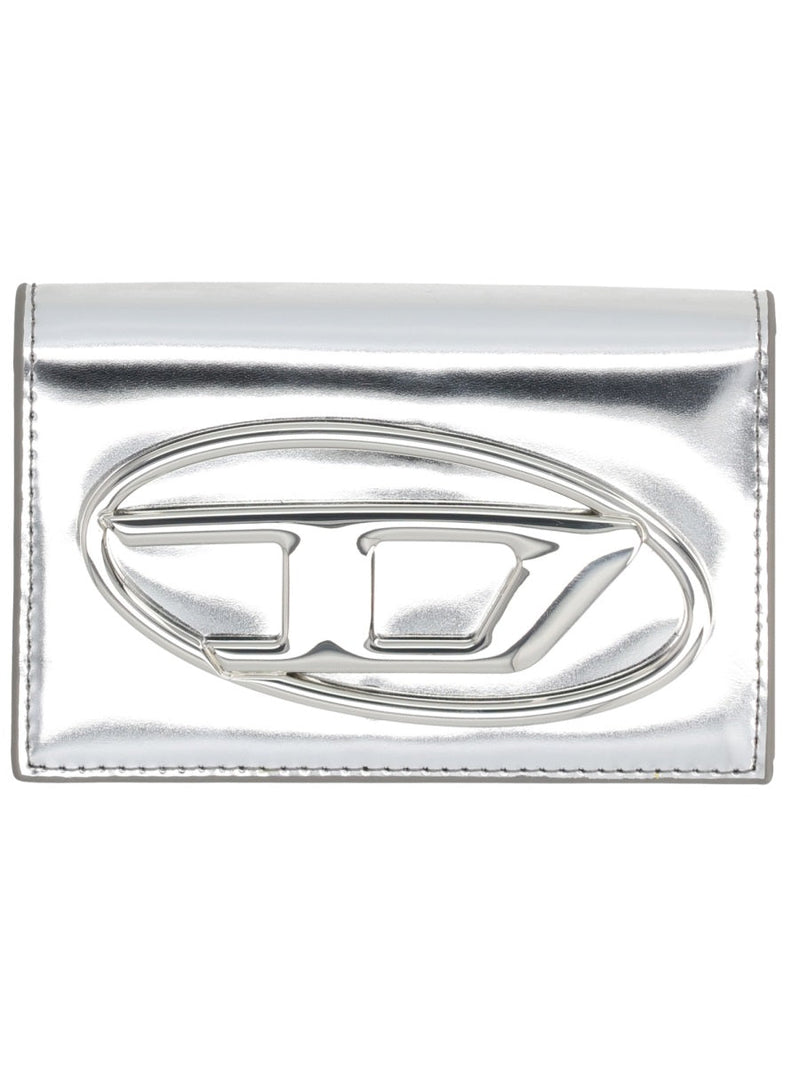 Diesel Metallic Cow Leather Card Case — Silver Cases
