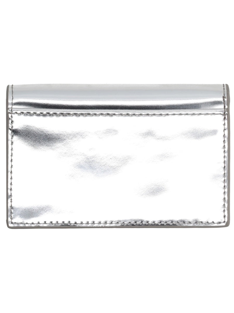 Diesel Metallic Cow Leather Card Case — Silver Cases