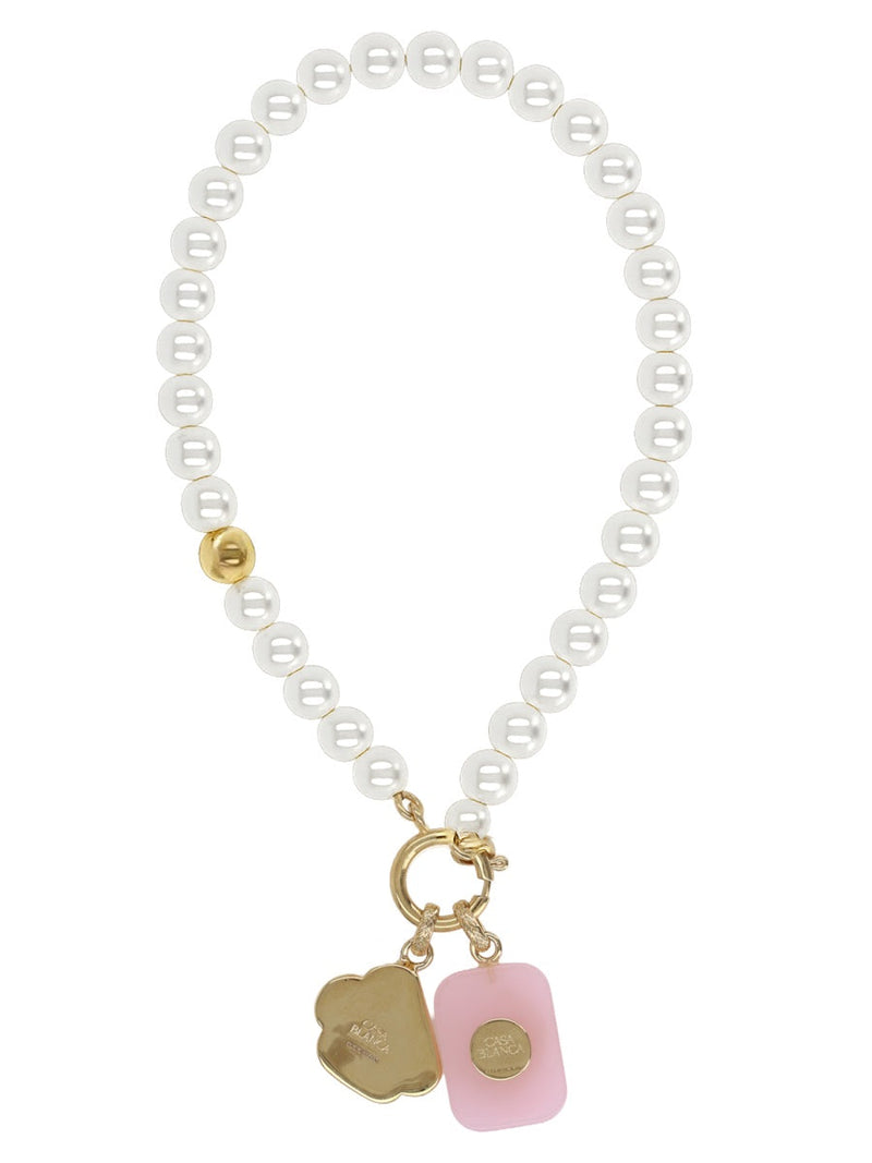 Casablanca Icon Pearl Necklace — White Necklaces