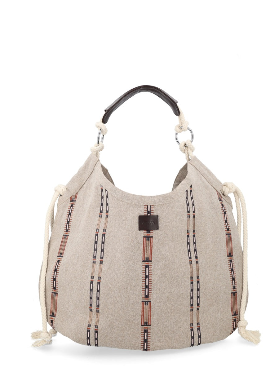 Isabel Marant Byron Shoulder Bag — Beige Cotton - Calf Leather