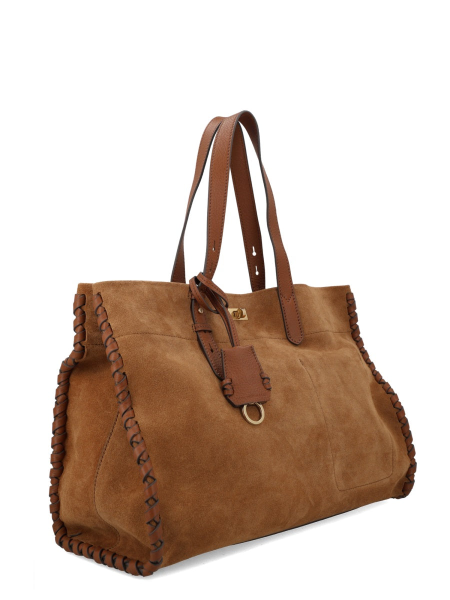 Anya Hindmarch Smooth Pecan Leather Tote Bag — Brown