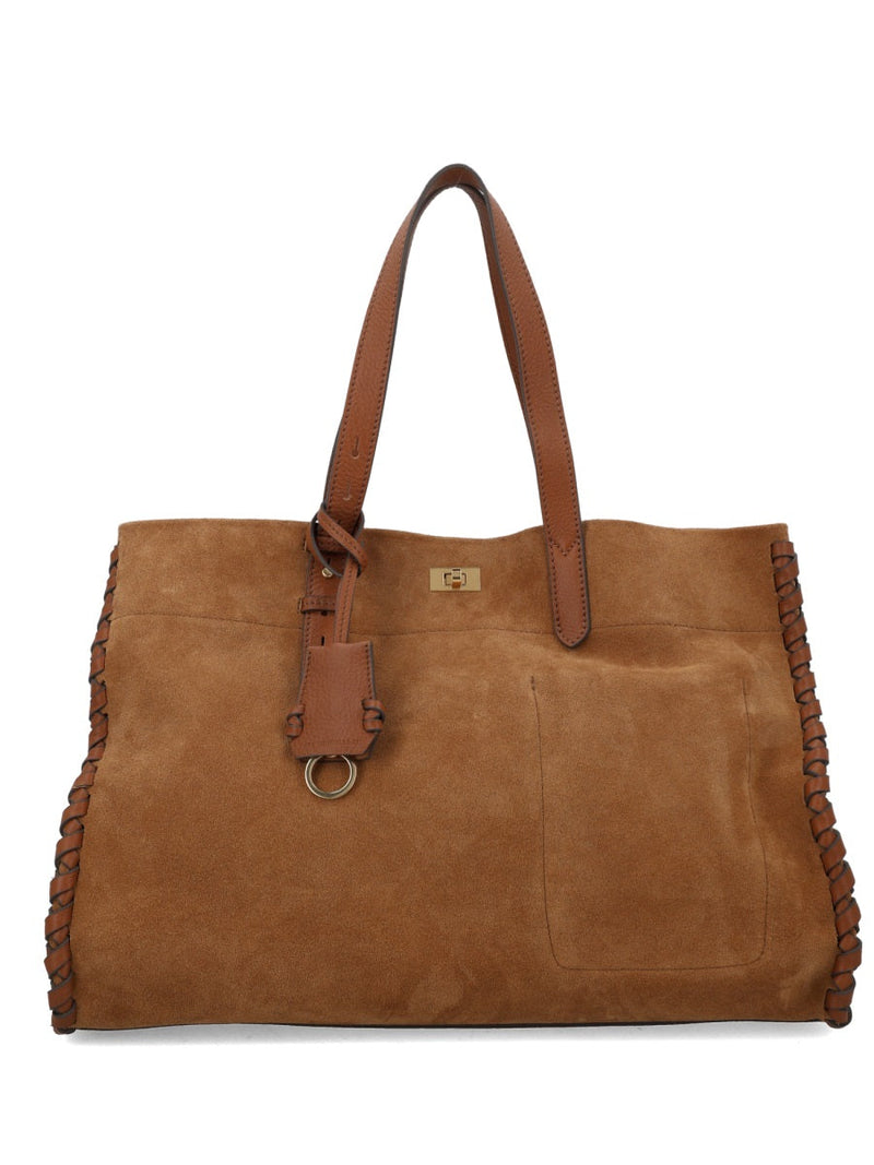 Anya Hindmarch Smooth Pecan Leather Tote Bag — Brown