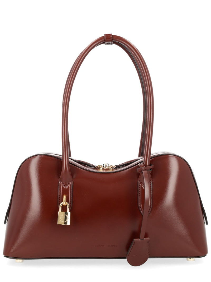 Stella Mccartney Structured Vegan Leather Shoulder Bag — Red
