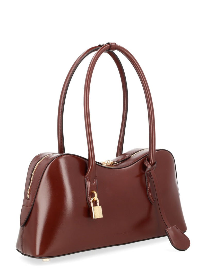 Stella Mccartney Structured Vegan Leather Shoulder Bag — Red