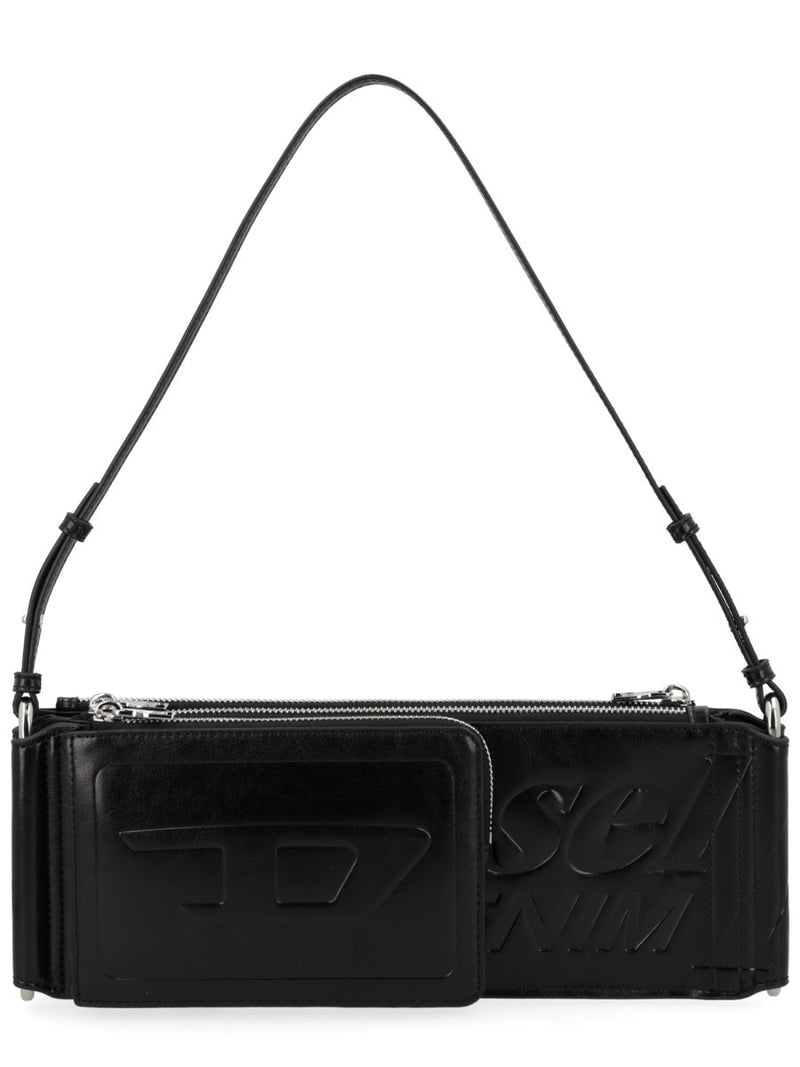 Diesel Flag-D Shoulder Bag — Black Polyurethane