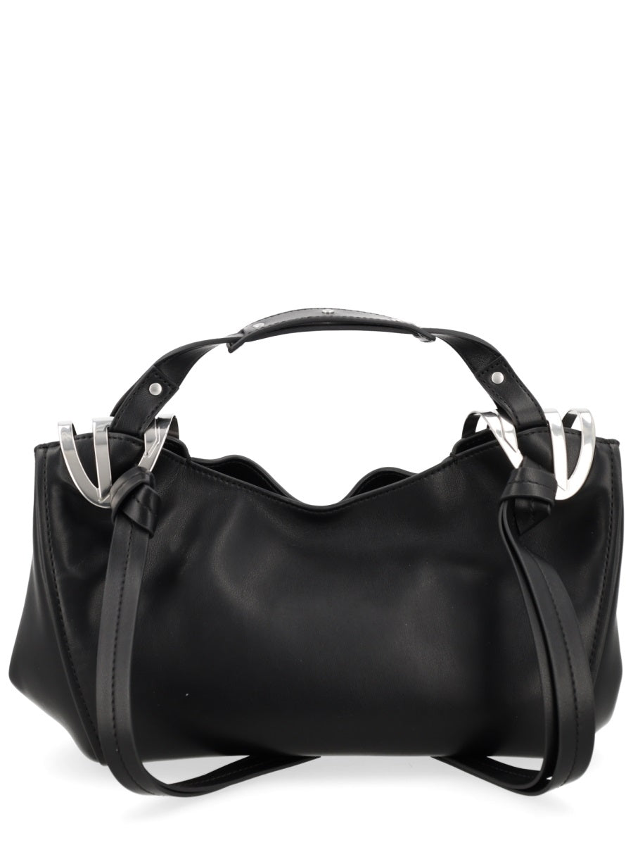 Diesel Knot-D Top Handle Bag — Black Calf Leather