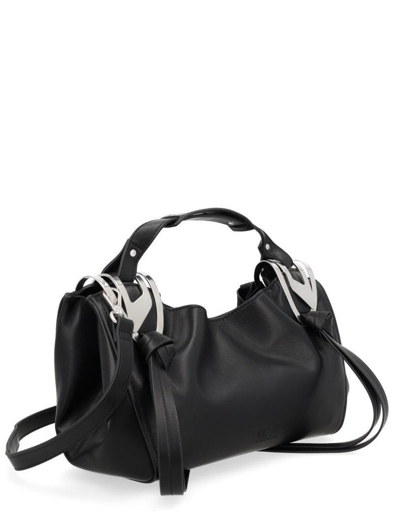 Diesel Knot-D Top Handle Bag — Black Calf Leather