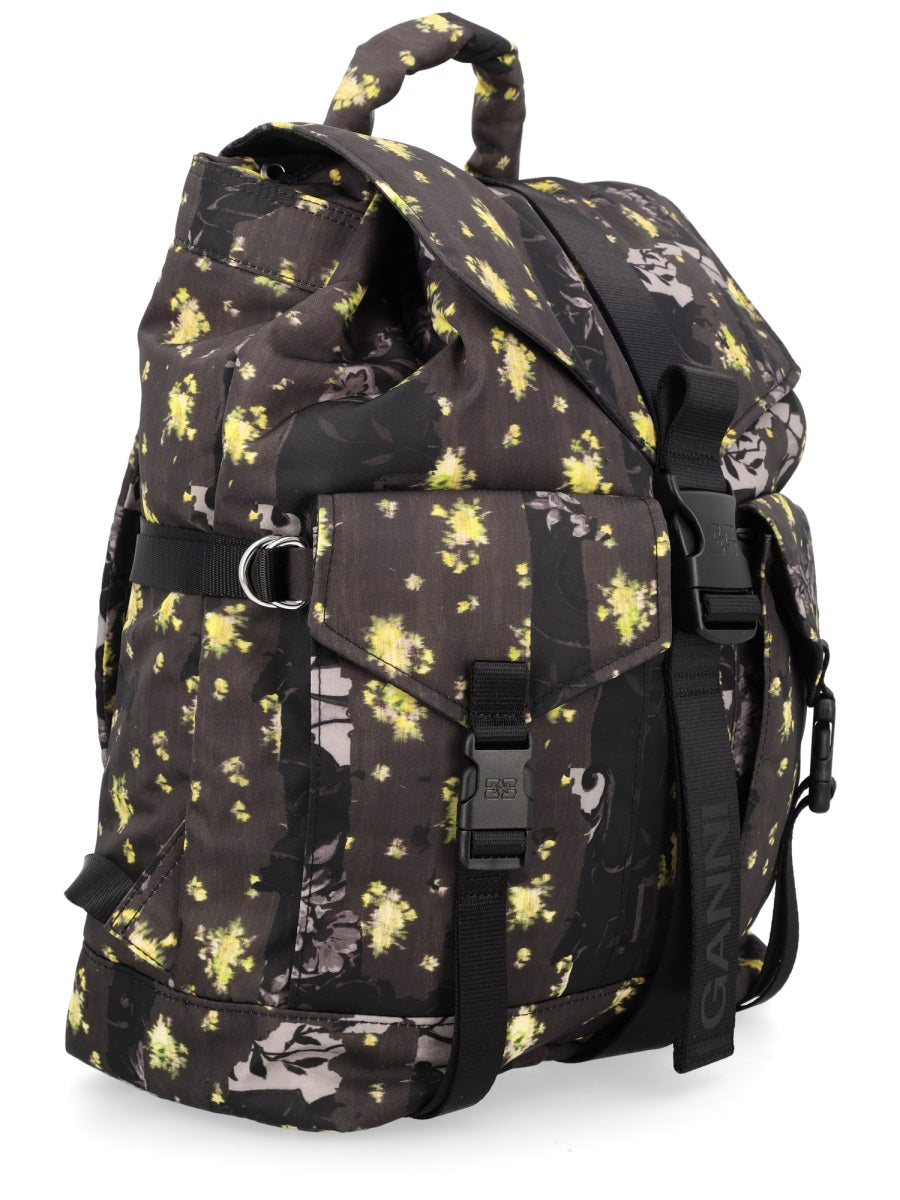 Ganni Re-Tech Recycled Polyamide Backpack — Multicolor