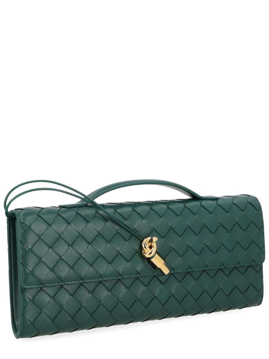 Bottega Veneta Andiamo Clutch — Green Leather