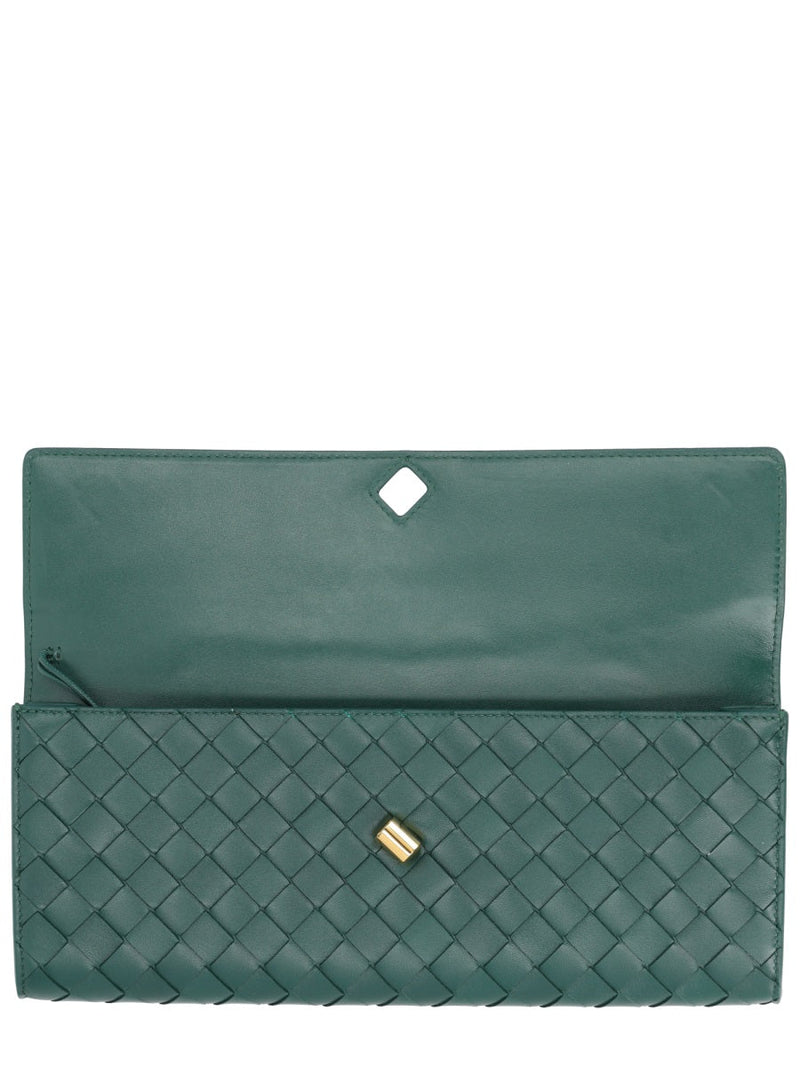 Bottega Veneta Andiamo Clutch — Green Leather