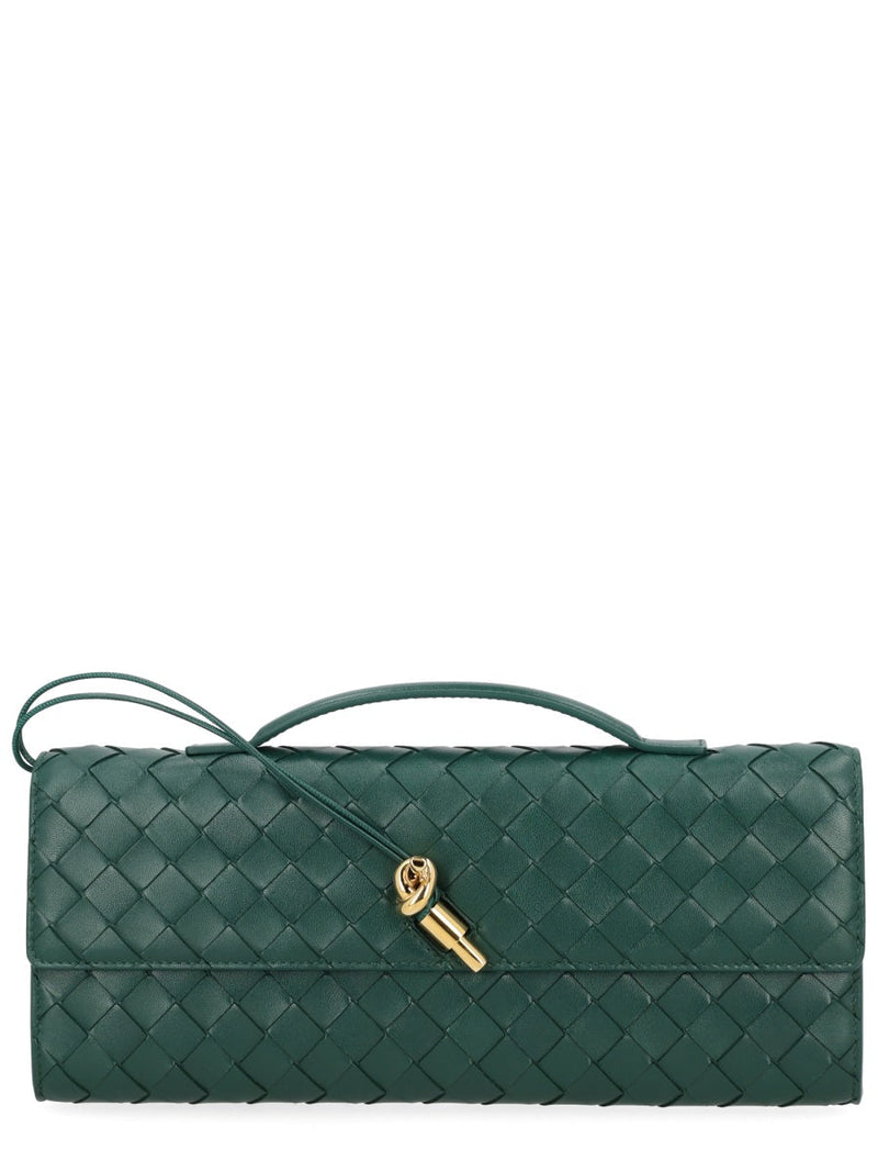 Bottega Veneta Andiamo Clutch — Green Leather
