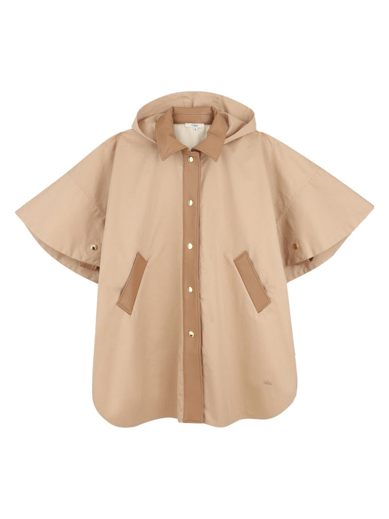 Chloé Cotton-Polyurethane Cape Scarf — White Scarfs