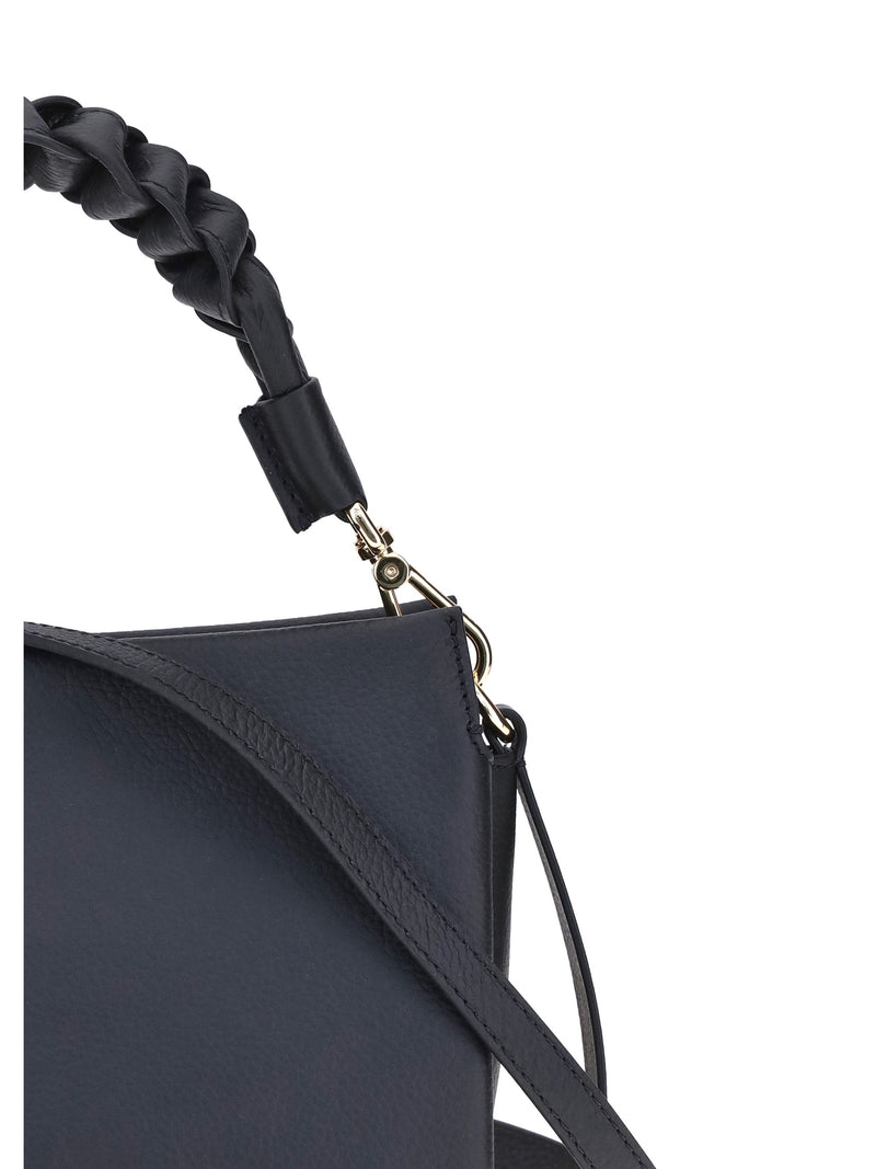 Coccinelle Boheme Shoulder Bag — Black Calf Leather