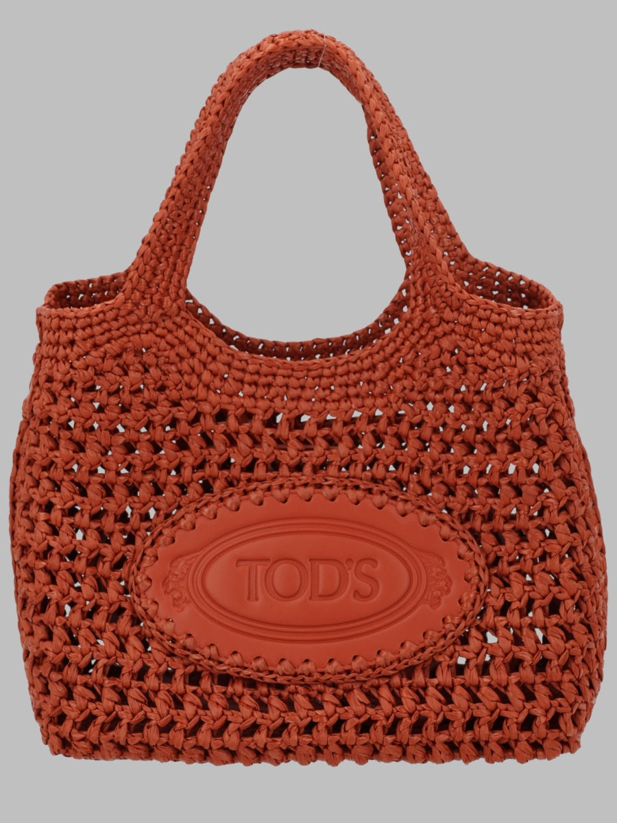 Tods Viscose-Blend Mini Shoulder Bag — Red