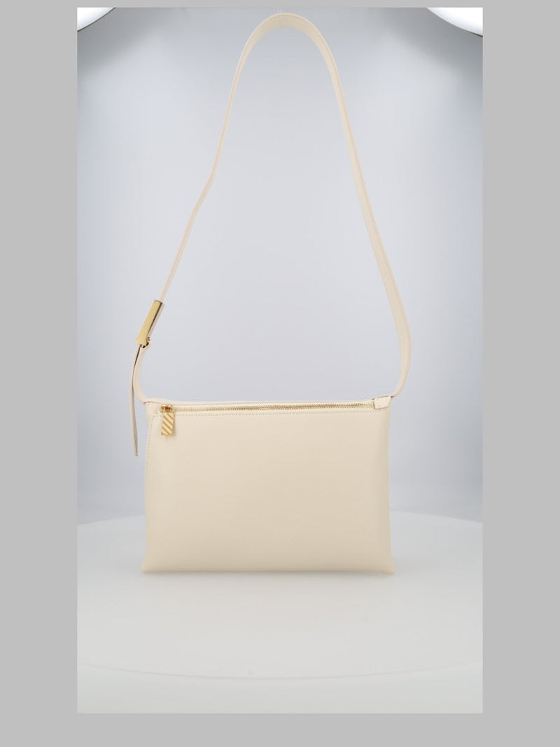 Off-White Calf Leather Shoulder Bag — Beige