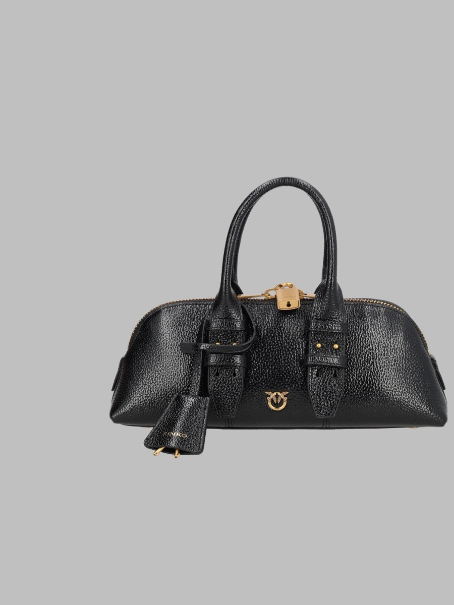 Pinko Escape Shoulder Bag — Black Cow Leather