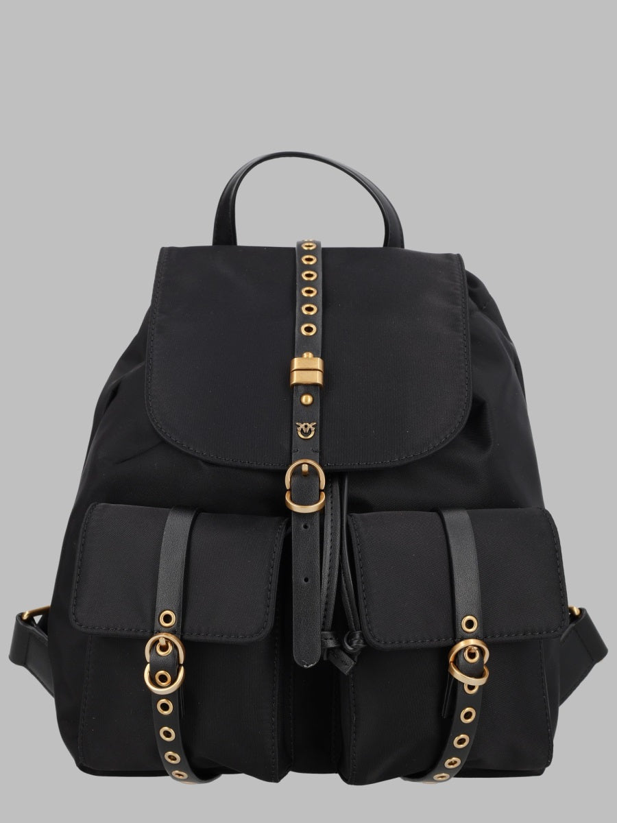 Pinko Lightweight Nylon Backpack — Black