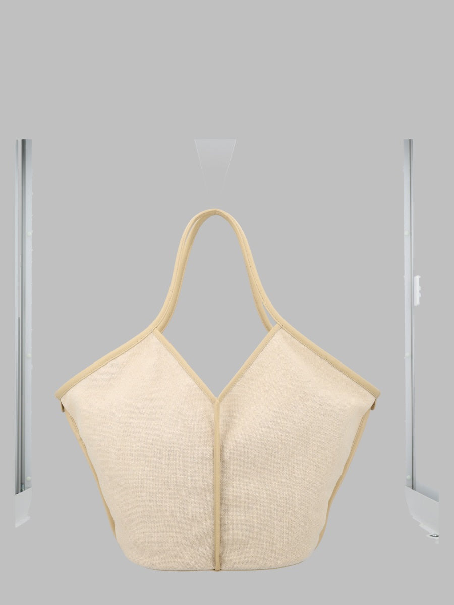 Hereu Calella Shoulder Bag — White Recycled Linen