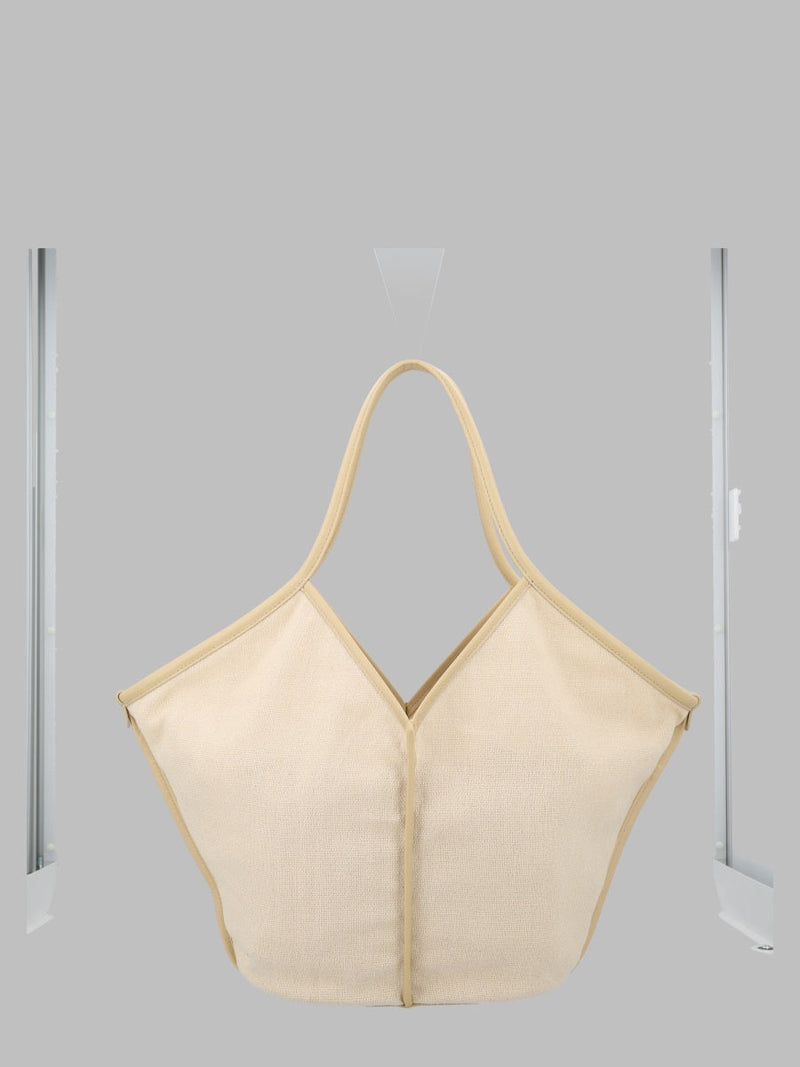 Hereu Calella Shoulder Bag — White Recycled Linen