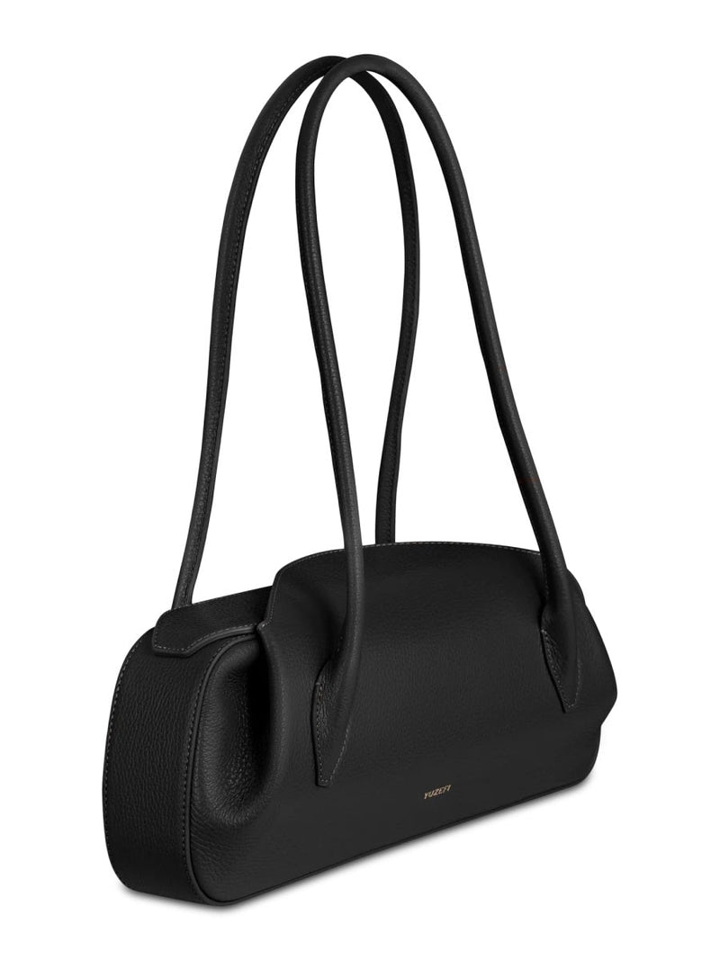 Yuzefi Oyster Shoulder Bag — Black O: Bovine Leather