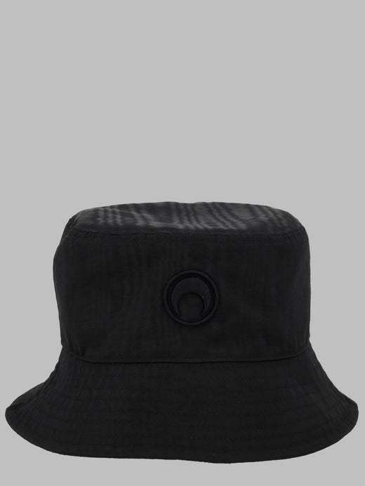 Marine Serre Uhg030a_cwov0030bk92 Moiré Polyester Bucket Hat — Black
