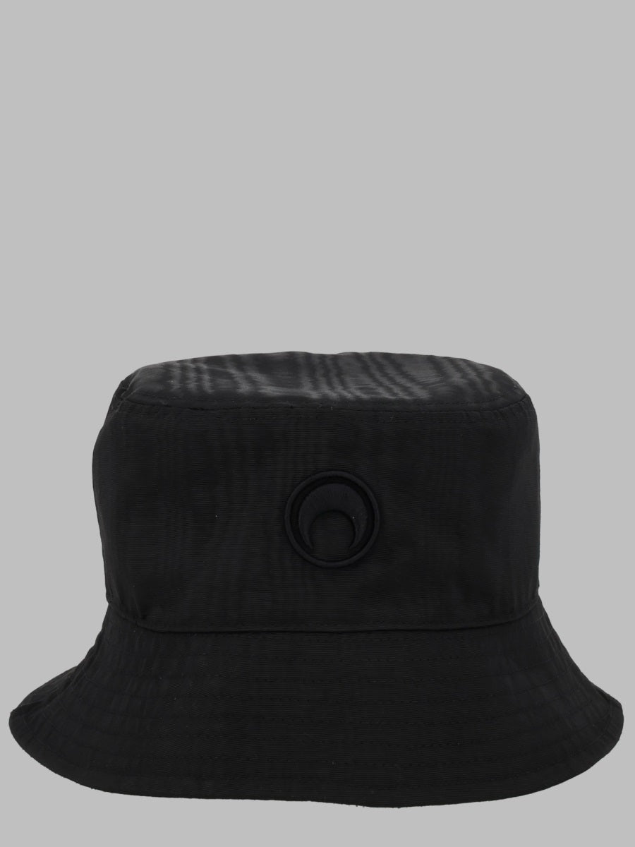 Marine Serre Uhg030a_cwov0030bk92 Moiré Polyester Bucket Hat — Black