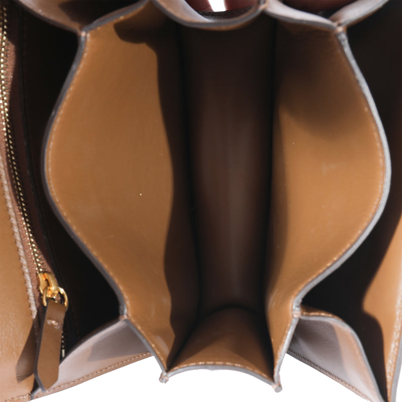 Celine Brown Smooth Leather Small Box Bag Handbag