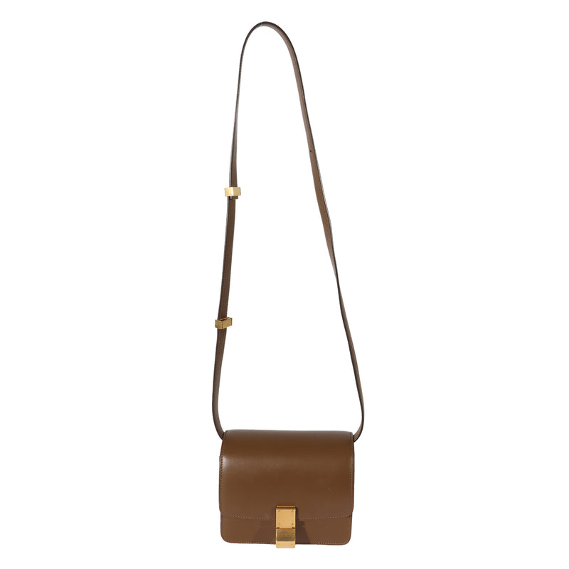 Celine Brown Smooth Leather Small Box Bag Handbag
