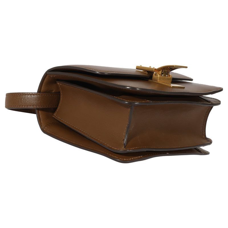 Celine Brown Smooth Leather Small Box Bag Handbag