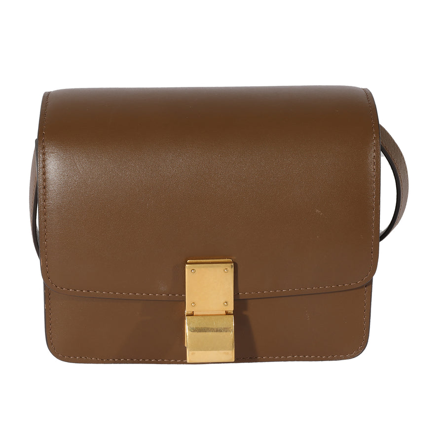 Celine Brown Smooth Leather Small Box Bag Handbag